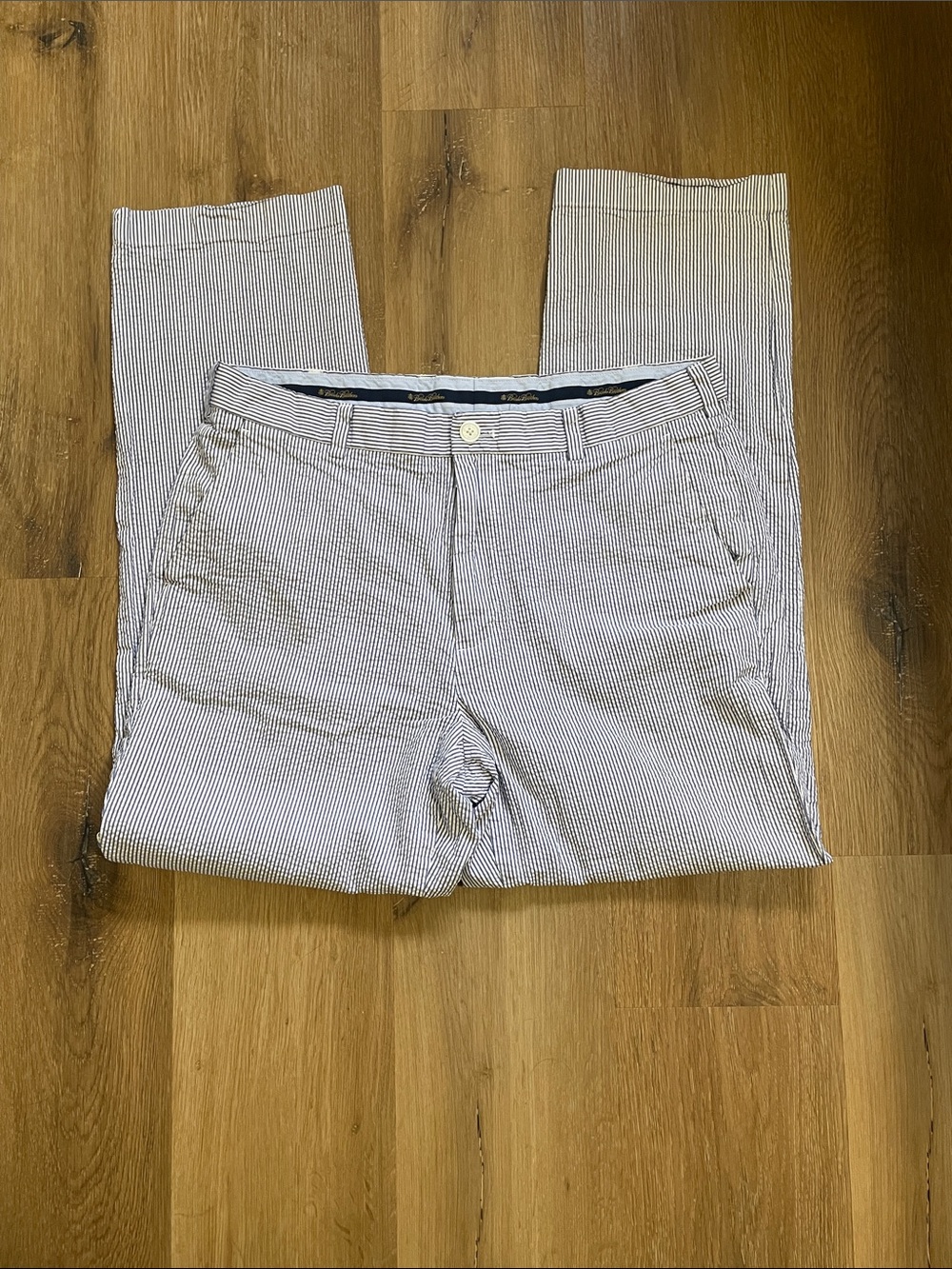 Brooks Brothers Seersucker Chinos - Blue & White Pinstripe